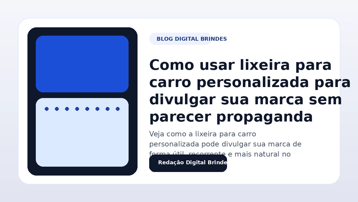 Lixeira para carro personalizada usada para divulgar marca com utilidade